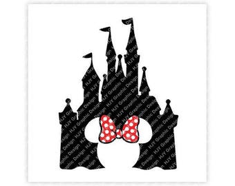 Castello, Arco, Minnie, Mouse, Testa, Orecchie, Digitale, Download, TShirt, Cut File, SVG, Iron on, Transfer