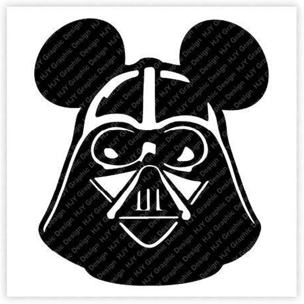 Star, Wars, Darth, Vader, Mickey, Mouse, Ears, Head, Icon, Digital, Download, TShirt, Cut File, SVG, Iron on, Transfer