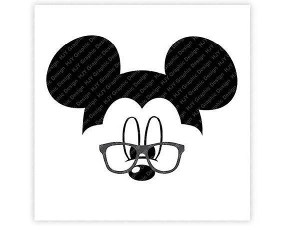 Mickey, Mouse, Glasses, Head, Icon, Ears, Digital, Download, TShirt, Cut  File, SVG, Iron on, Transfer