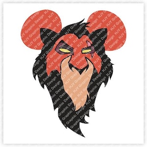 The Lion King, Scar, Lion, Mickey, Mouse, Head, Icon, Ears, Digital, Download, TShirt, Cut File, SVG, Iron on, Transfer