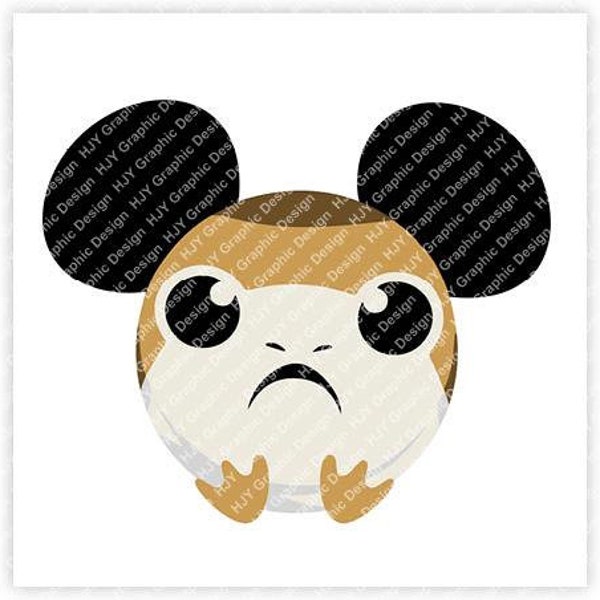 Star, Wars, Porg, Bird, Mickey, Mouse, Head, Icon, Ears, Digital, Download, TShirt, Cut File, SVG, Iron on, Transfer