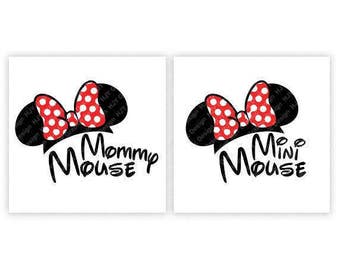 Mommy, Mini,Minnie, Mouse, Bow, Ears, Hat, Icon, Head, Digital, Download, TShirt, Cut File, SVG, Iron on, Transfer