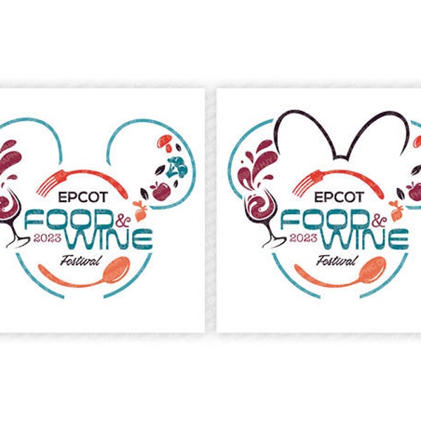 Epcot, Food, Wine, Festival, 2023, Mickey, Minnie, Fork, Spoon, Drinking, Digital, Download, TShirt, Cut File, SVG, Iron on, Transfer