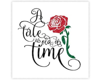 Beauty And The Beast Rose Svg Etsy