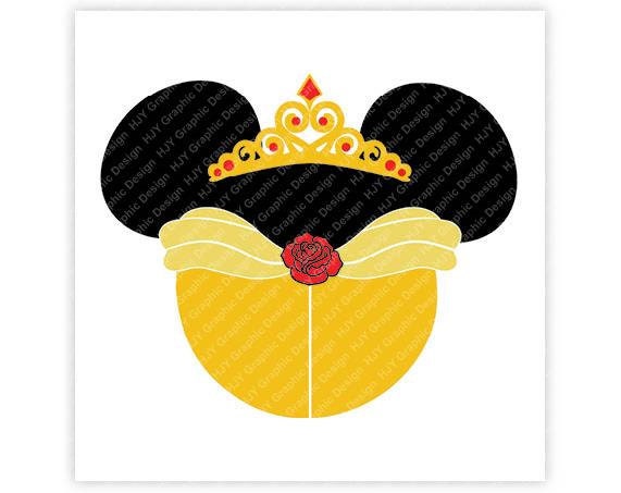 Disney Beauty Belle Princess Icon Minnie Mickey Mouse | Etsy