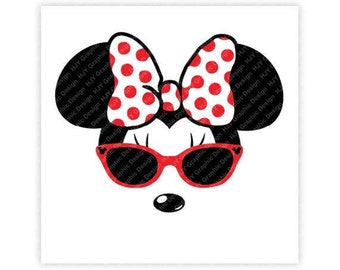 Minnie, Mouse, Sunglasses, Ears, Digital, Download, TShirt, Cut File, SVG, Iron on, Transfer