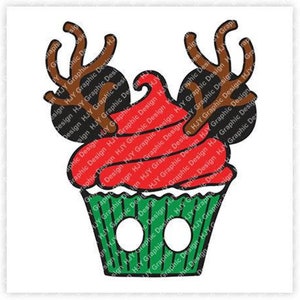 Weihnachten, Mickey, Maus, Rentier, Cupcake, Geburtstag Digital, Download, Plotterdatei, Plotterdatei, SVG, Bügelbild, Transfer