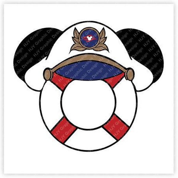 Mickey, Captain, Cruise, Mouse, Head, Icon, Ears, Digital, Download, TShirt, Cut File, SVG, Iron on, Transfer