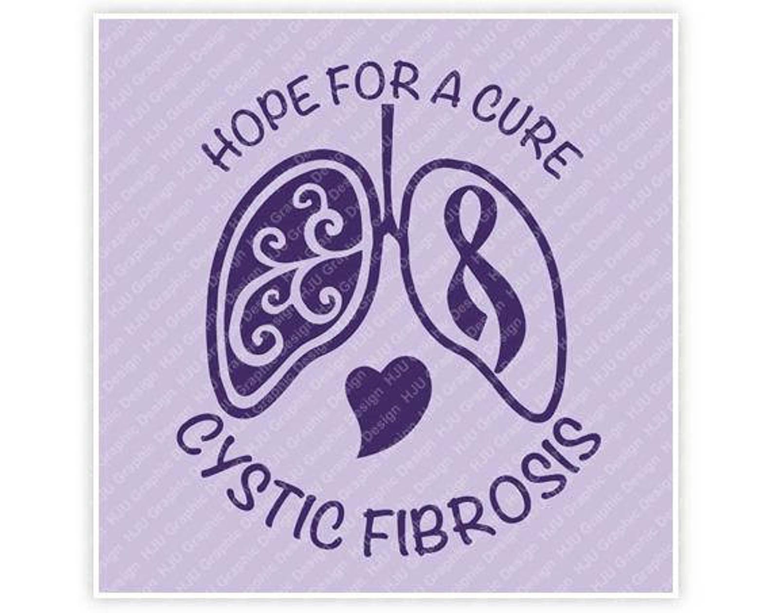 Cystic Fibrosis Awareness Hope For A Cure Purple Ribbon Etsy
