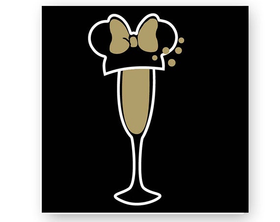 Download Disney Champagne Wine Glass Icon Minnie Mouse Logo Head | Etsy