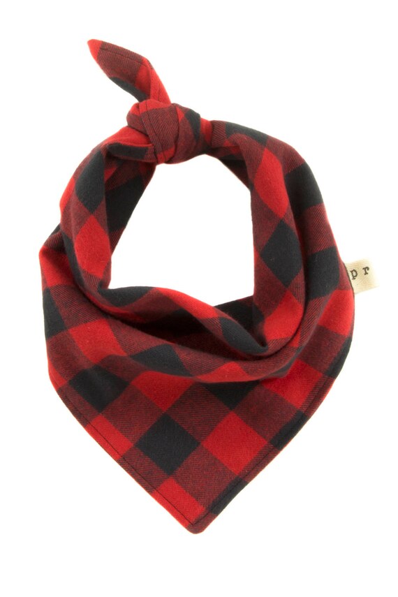 red buffalo plaid dog bandana