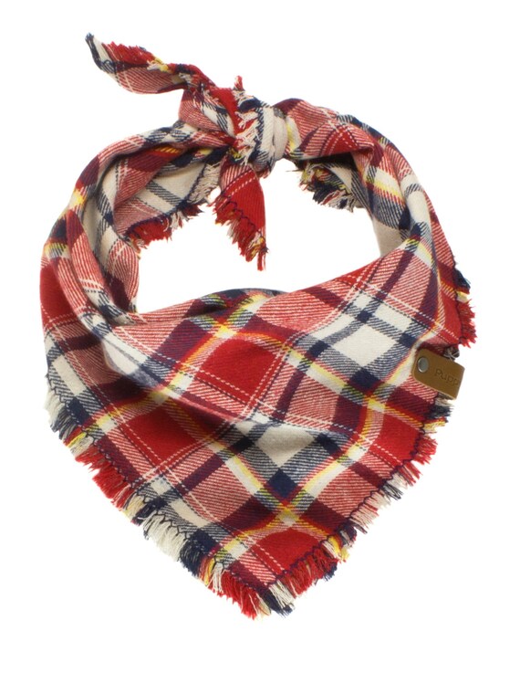 plaid dog scarf
