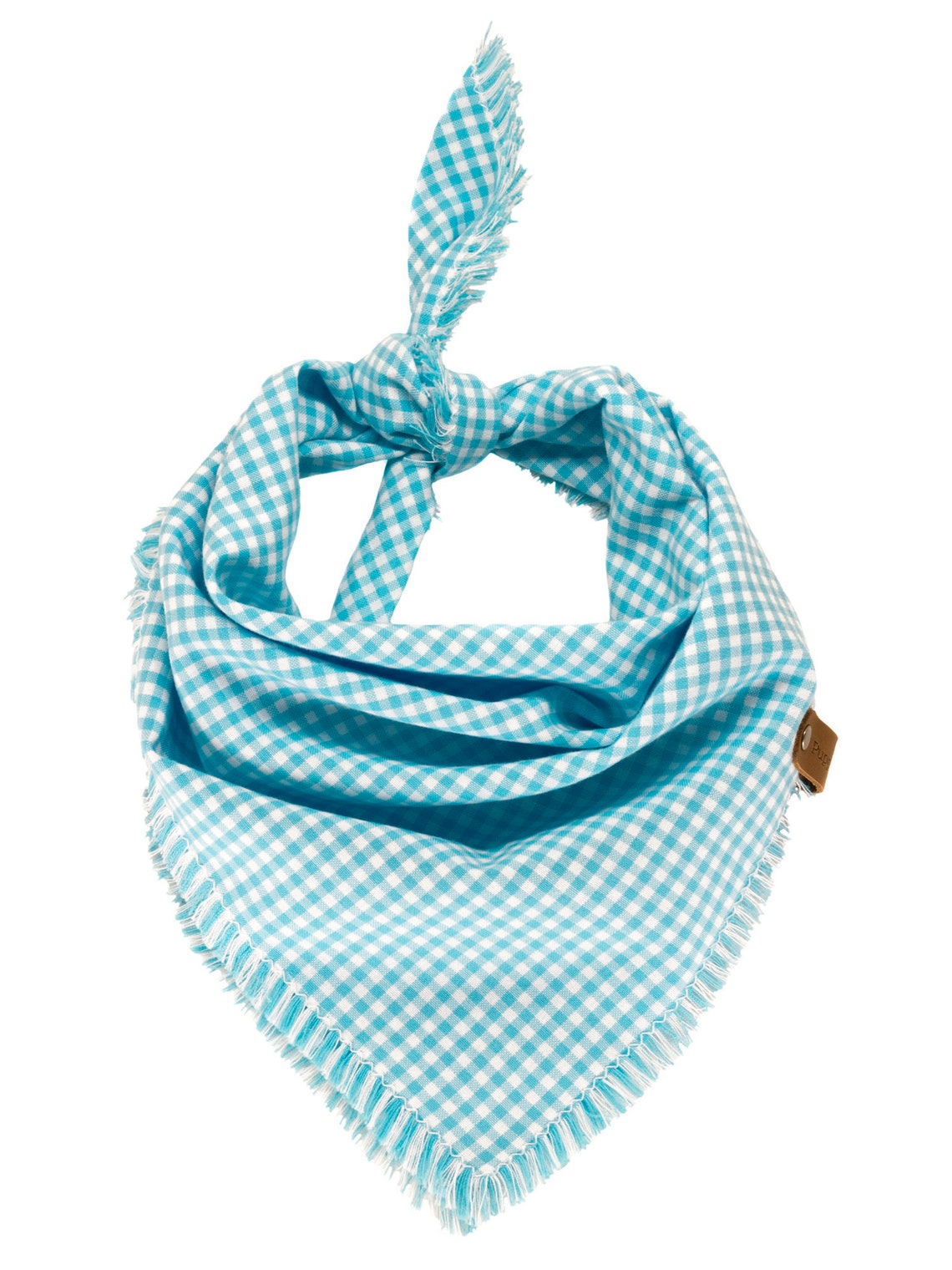 Baby Blue Gingham Dog Bandana Customized Frayed Puppy Scarf Etsy