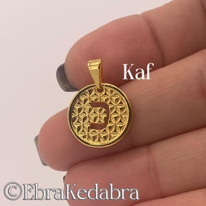 Colgante 'Kaf' bañado en oro de 18 quilates / Joyas de geometría sagrada / Diseño de la flor de la vida / Frecuencias energéticas para la fuerza y el equilibrio / Regalo personalizado