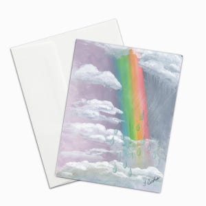 Rainbow Note Cards: Clouds and Raindrops