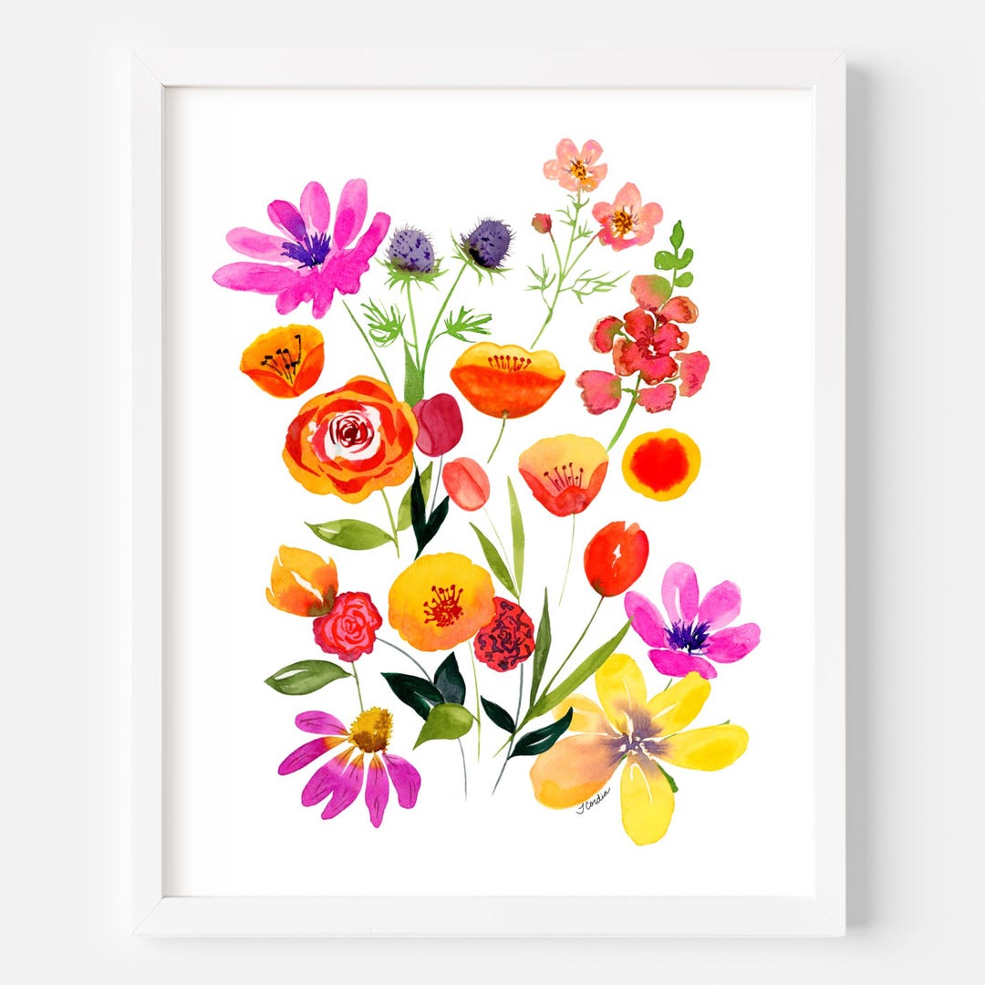 May Flowers Art Print, Watercolor Floral 8x10 Unframed Print - Etsy