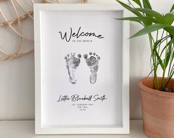 Simplistic Personalised Baby Footprint Kit - Newborn Gift, Keepsake Print, New Baby, Baby Shower
