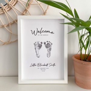 Simplistic Personalised Baby Footprint Kit - Newborn Gift, Keepsake Print, New Baby, Baby Shower
