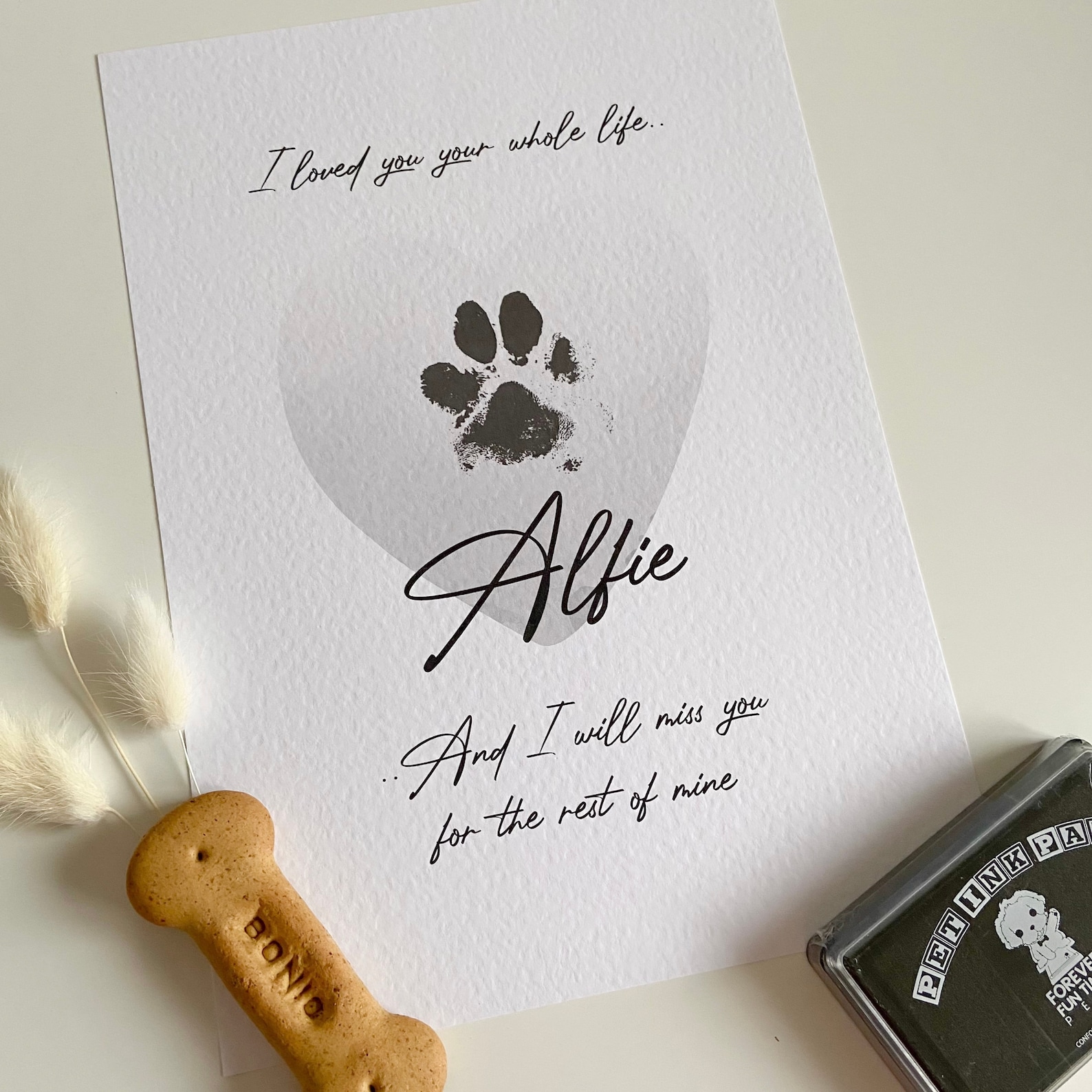 Personalised Memorial Dog Paw Print Kit Puppy Gift Keepsake Etsy UK