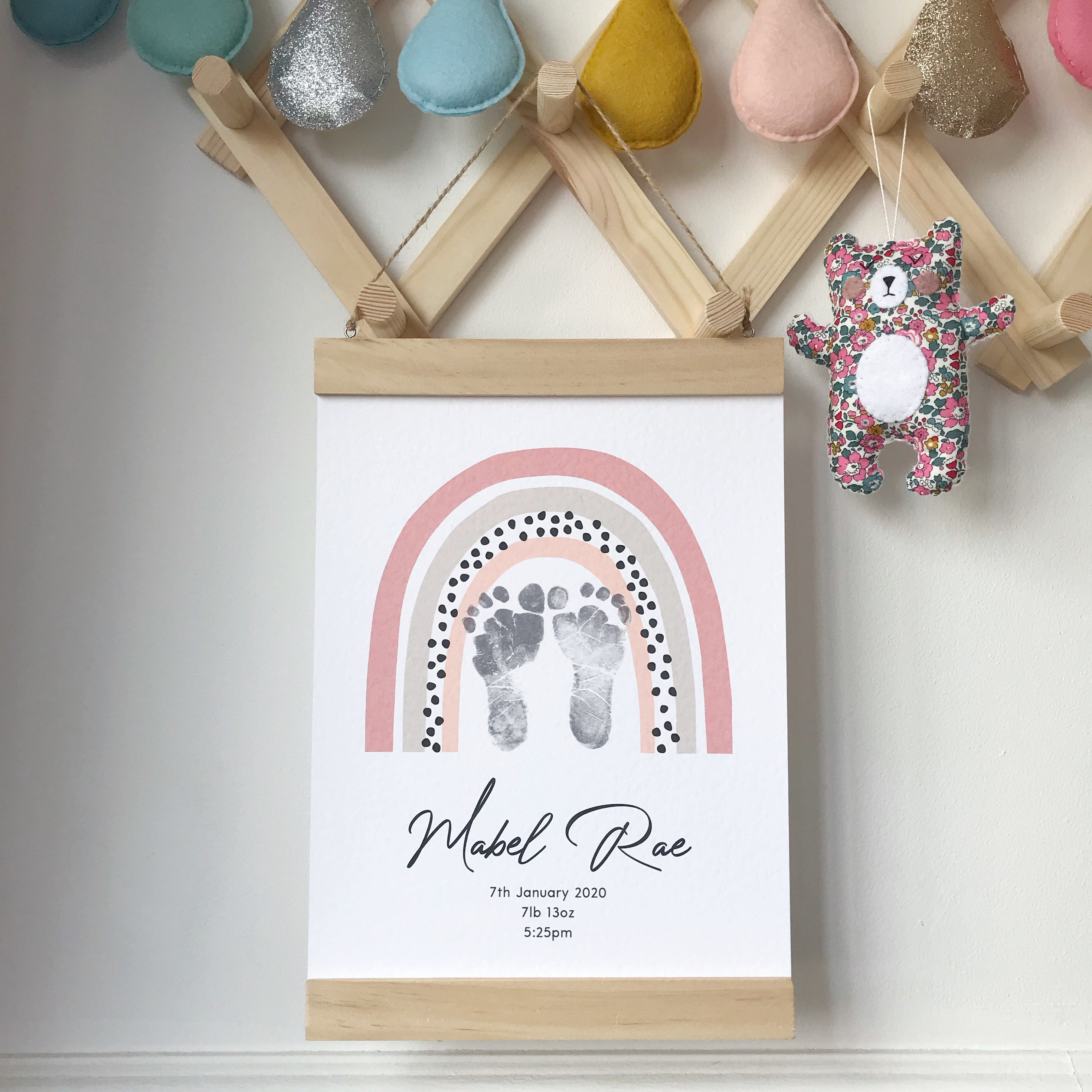 Personalised Rainbow Baby Footprint Kit Keepsake Print New Etsy UK