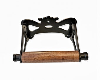 Art Nouveau Style Toilet Paper Holder, Black Reproduction