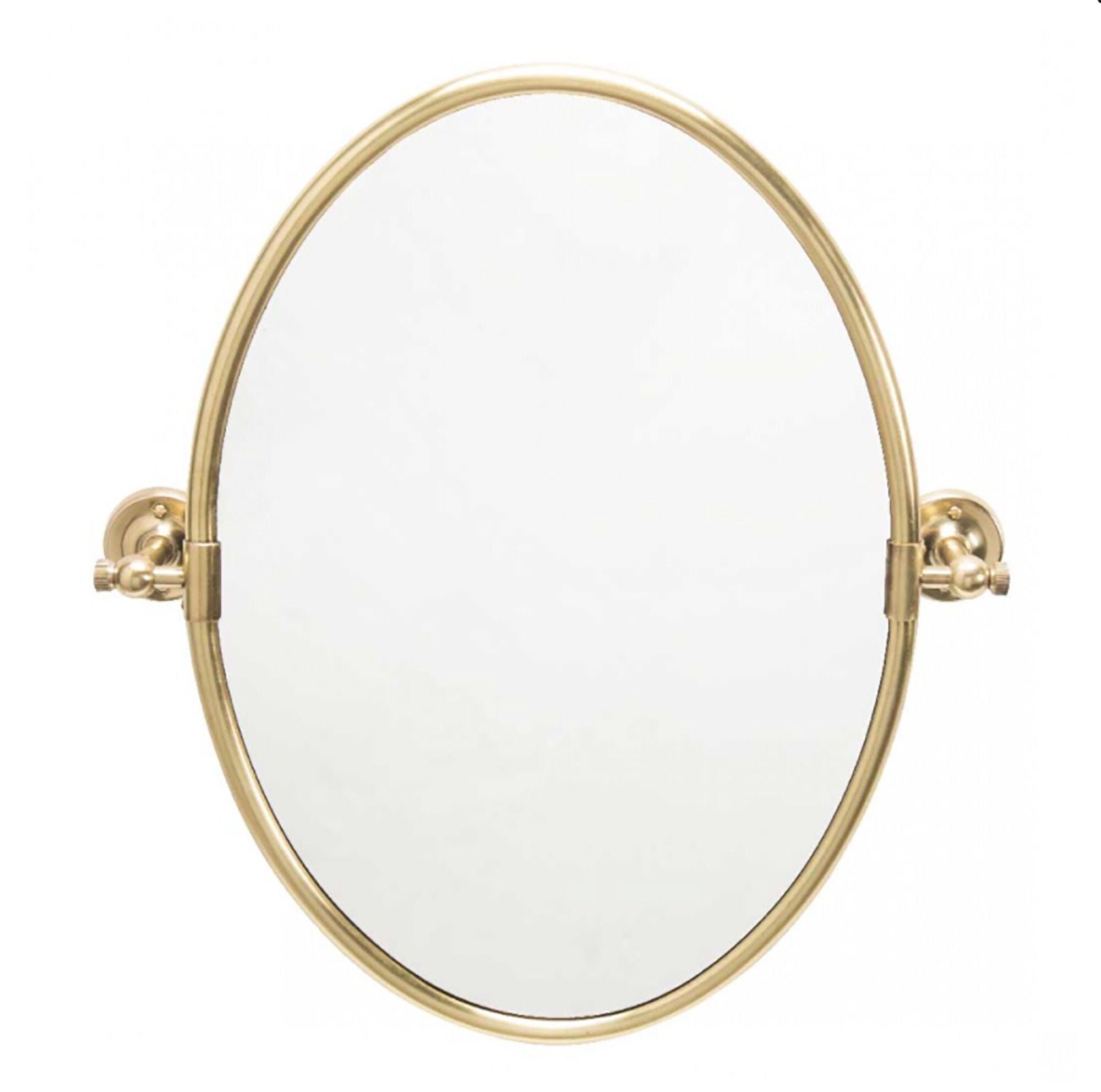 Oval Mirror in Gold Matte Frame Mid Century Style Mirror Etsy