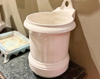 Vintage keramische toiletborstelhouder voor wandmontage, Regout-stijl