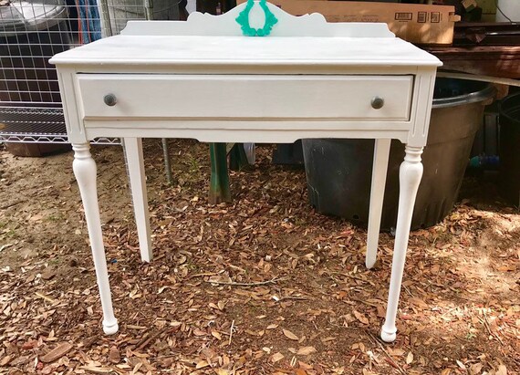 Vintage Farm House Ladies Writing Desk Shabby White Desk One Etsy