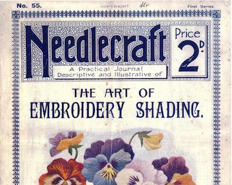 Needlecraft: The Art of Embroidery Shading #55  - 1905 Antique  book - Digital download in PDF Format