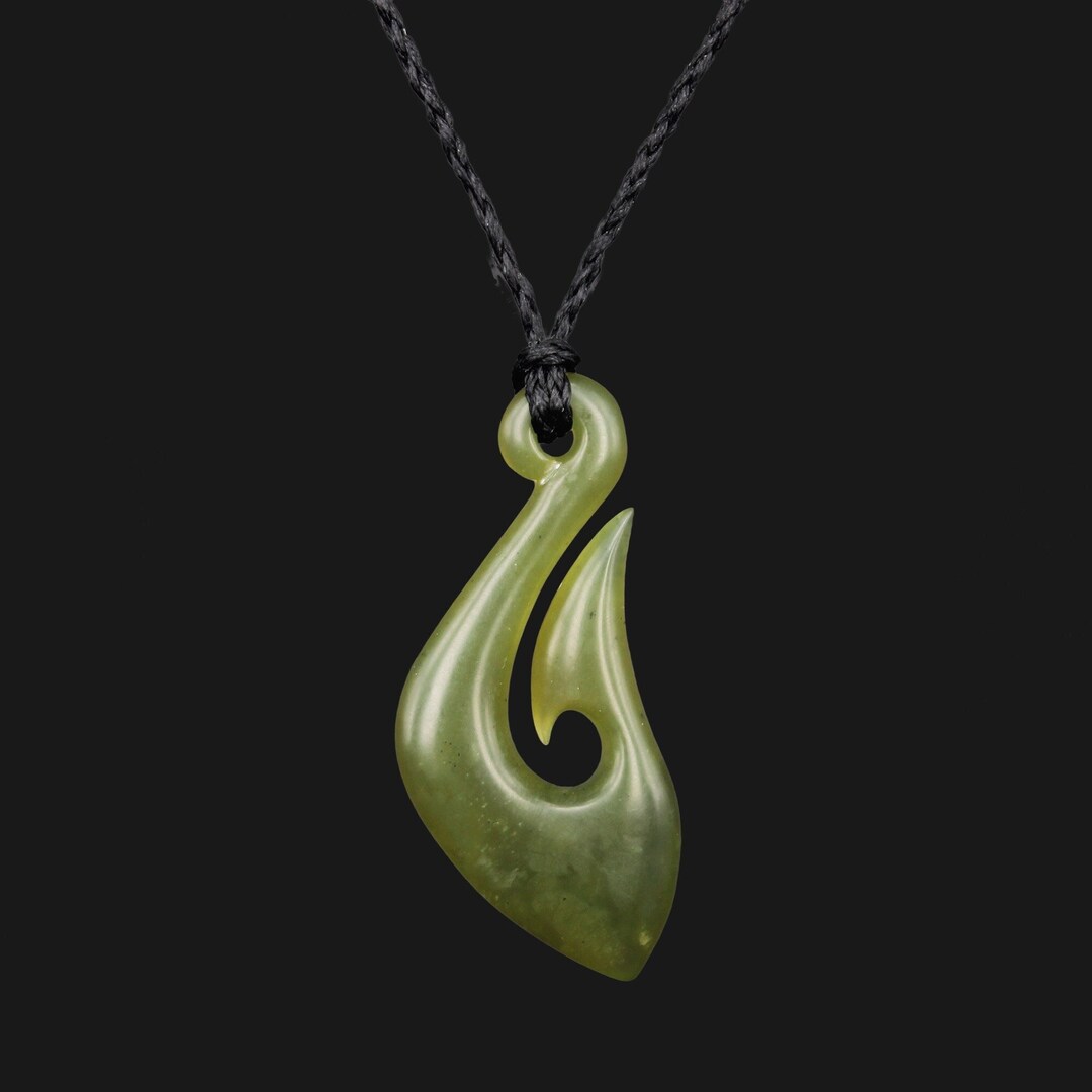Handmade Maoristyle Jade Fish Hook Necklace Timeless and Etsy
