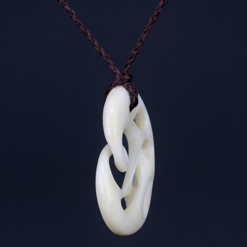 Infinity Necklace,forever love XKCHIEF Tribe Jewelry Personalized Moebius Gift Hand carved in bone Beach necklace Hand Made