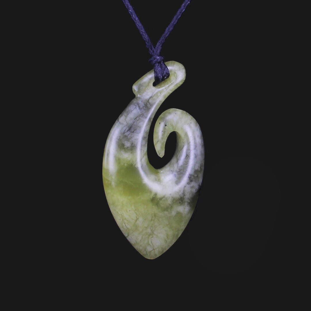 Maori Style Jade Fish Hook Pendant Symbol of Strength Luck for Etsy