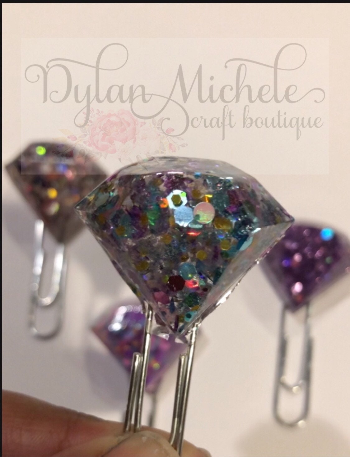 Gem Paper Clip Glitter Paper Clip ClipGems Gemstone Etsy