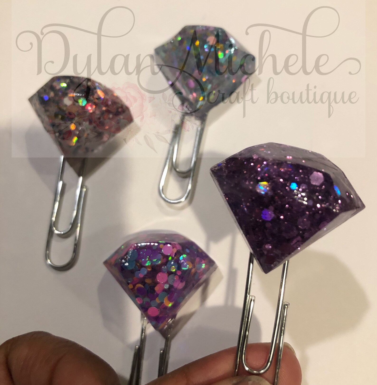 Gem Paper Clip Glitter Paper Clip ClipGems Gemstone Etsy