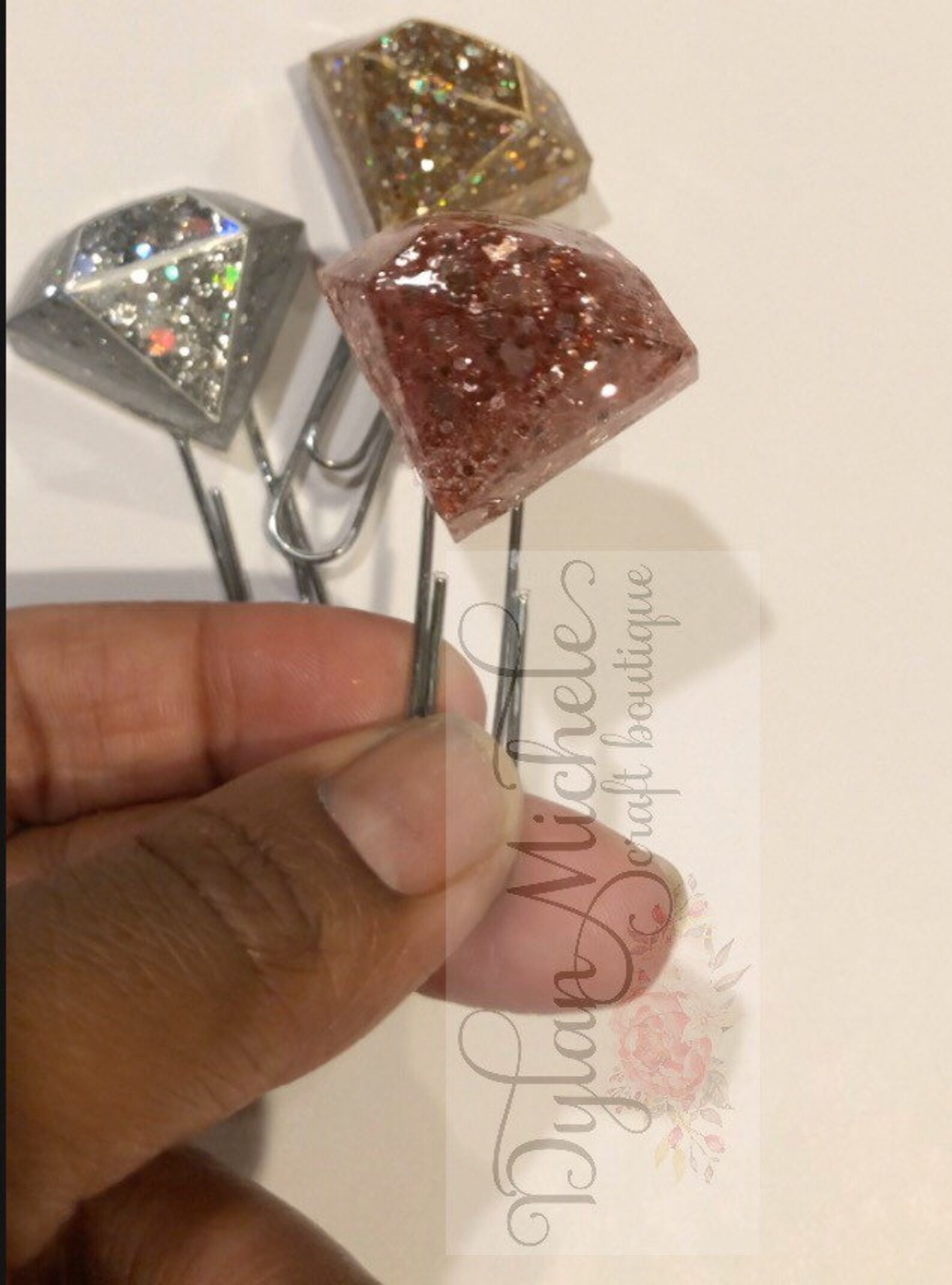 Gem Paper Clip Glitter Paper Clip ClipGems Gemstone Etsy