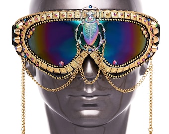 Playa Goggles- Golden Scarab