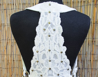 Ivory Lace Utility Shoulder Holster with Pouches, Adjustable