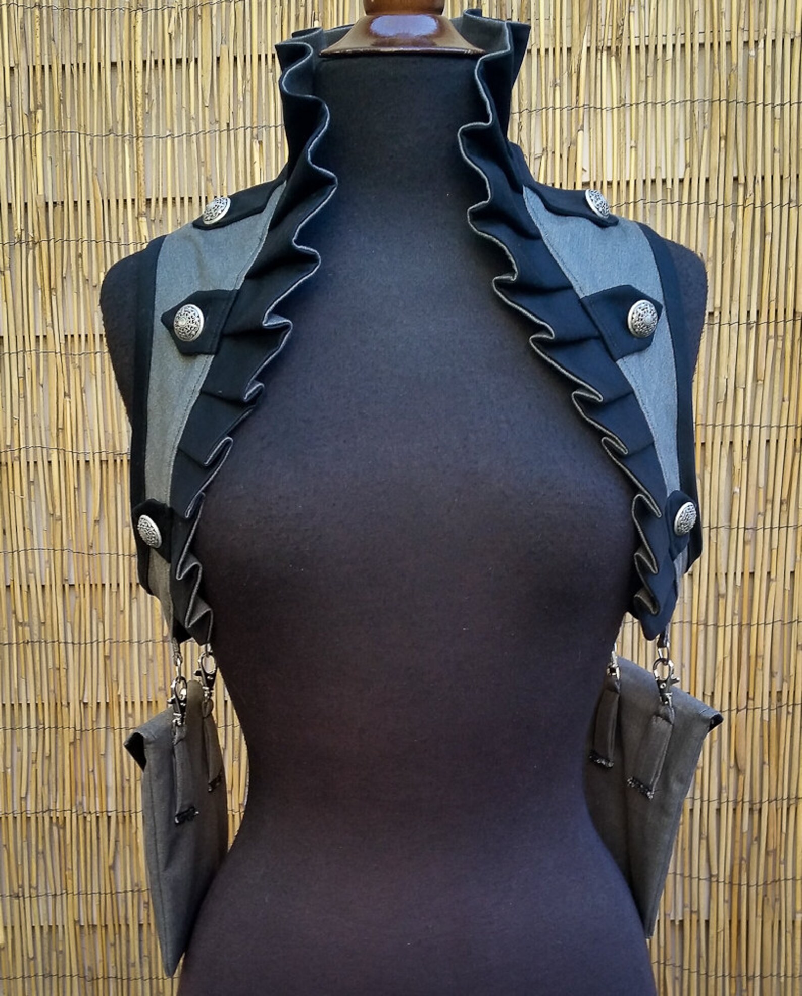 Women's Grey and Black Ruffled Shoulder Holster Steam - Etsy