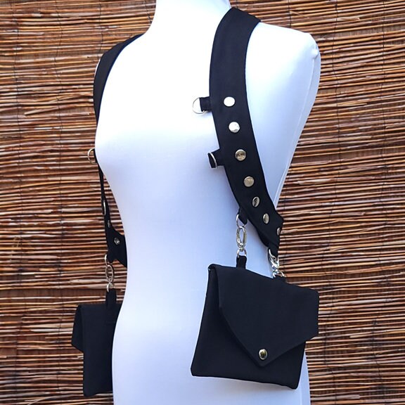 Holster De Dissimulation Femme En T-shirt Noir - Taille M Pour Main Gauche