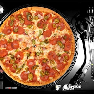 Pizza Slipmat dj turntable slipmats music gifts record vinyl art food mozarella records foodporn musicians slip mat felt myslipmats player