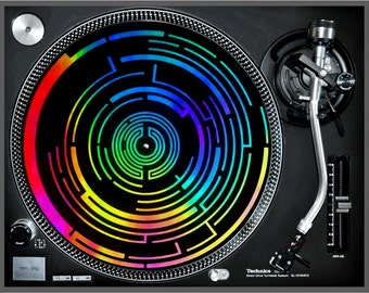 Slipmat "Rainbow" 3D effect audiophiles record lovers dj turntable slipmats music vinyl vinyls gifts christmas myslipmats nba player