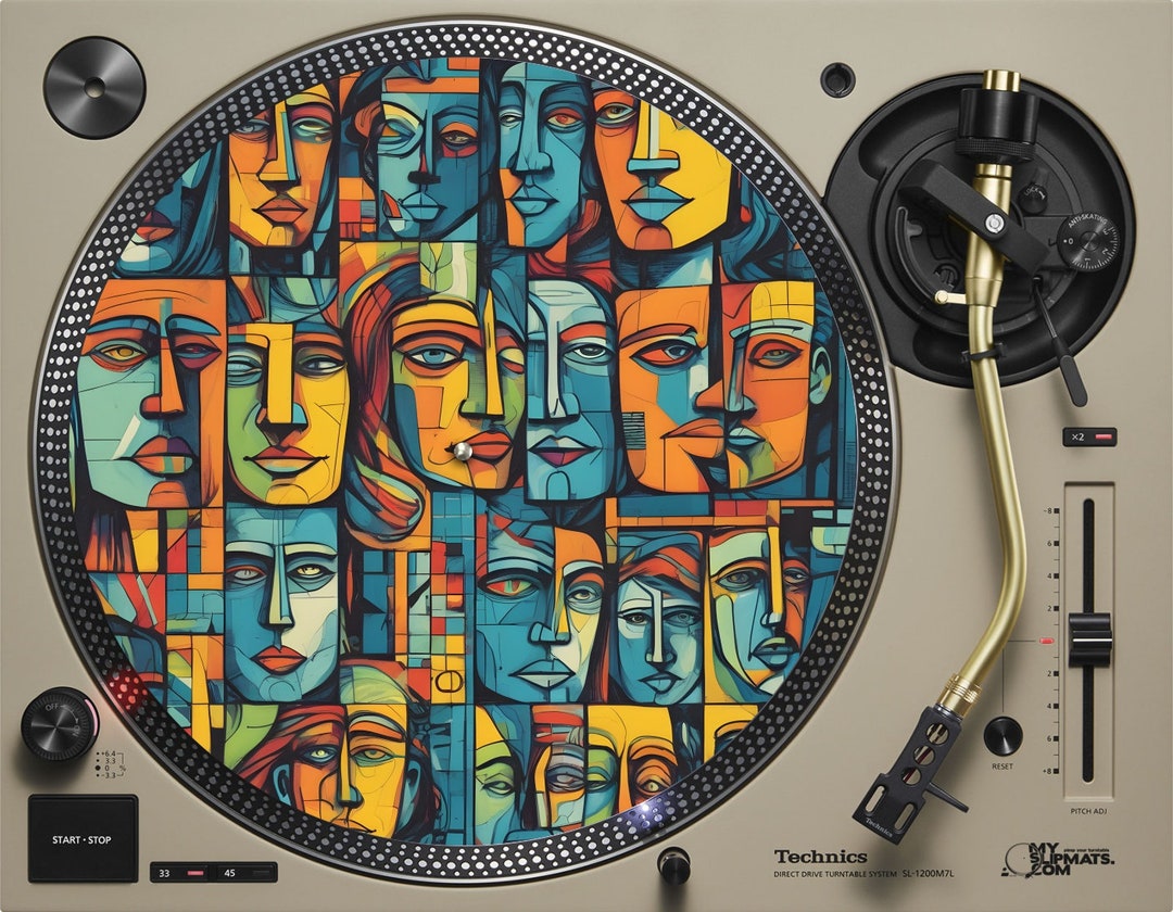 Chasing Faces Slipmat Chilled Design Dj Turntable Vinyl Record Slip Mat