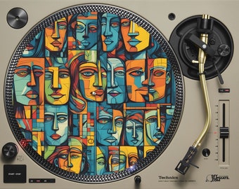 Chasing Faces slipmat chilled design dj turntable vinyl record slip mat slipmats art free minds and good memoriers mental image