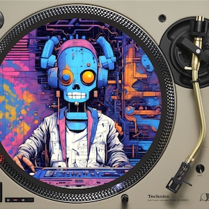 Dead Hunters Slipmat lebendiges Neon Design dj Plattenspieler Vinyl LP Slipmat Slipmats Kunst Electro tief Techno verrückter mindfuck Herbie Hancock