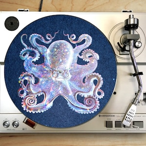 Funky disco octopus slipmat for your turntable vinyl record player accessories