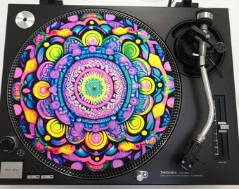 Mantox neon vivid UV glowing felt turntable slipmat dj slipmat for all record players