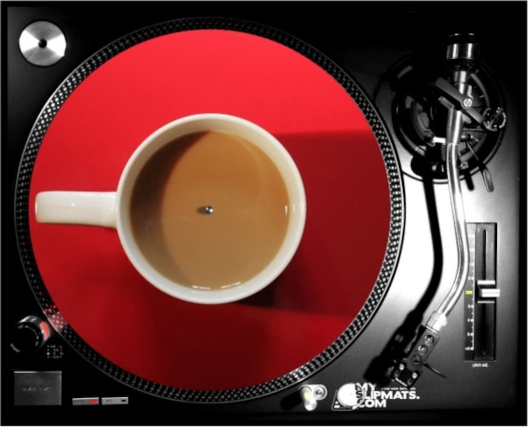 Cup of Sound Slipmat Coffee Cafe Dj Turntable Music Gifts Musicians Art