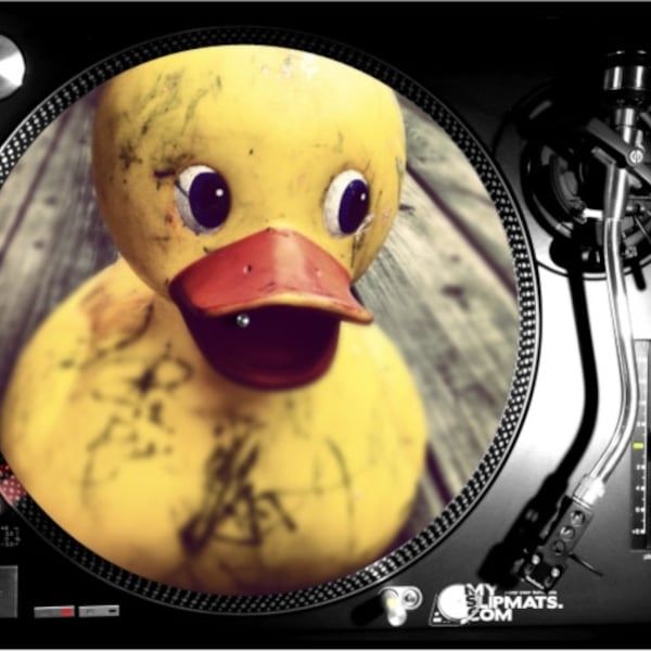 Eend dj draaitafel Slipmat voor muziek gepassioneerden geschenken speelgoed muzikanten illustraties grappige ontwerp straatkunst record vinyl mat slip shirt muziekspeler