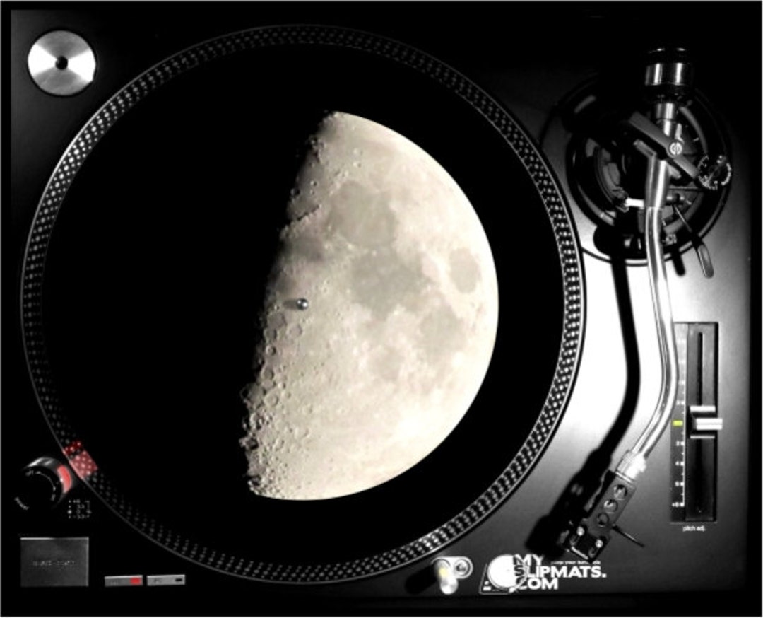 Half Moon Slipmat Dj Turntable Night Music Gifts Record Vinyl Art Slip