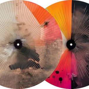 Pair of Tomasz Tymasz slipmats DJ set of 2 stiff felt slipmats turntable music gifts art record vinyl slip mat slipmats pastel myslipmats